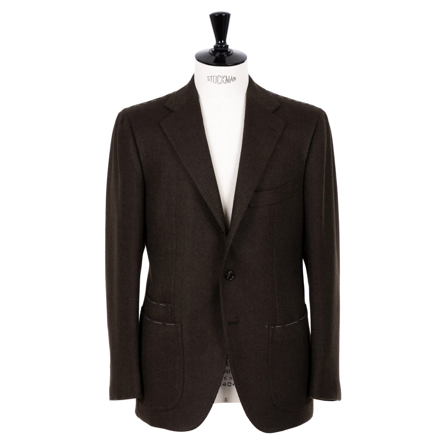 Jacket "Green Herringbone Gent" made of pure merino wool by Fox Brother's - pure handwork